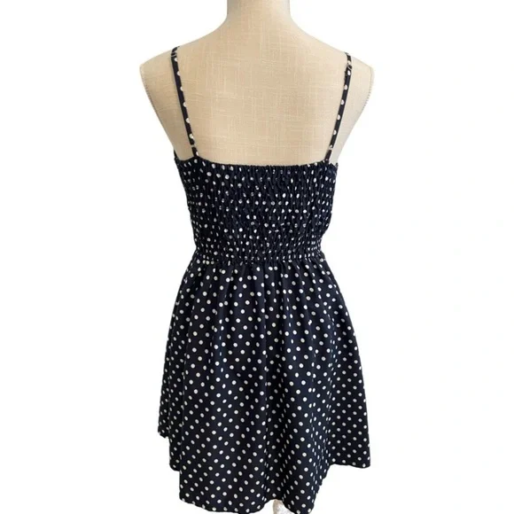 Navy Polka Dot Sundress EUC - Picture 3 of 6